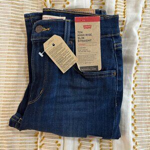 Women's Levi's 724 2 Medium (26x32) High Rise Stretch Denim Slim Straight Leg